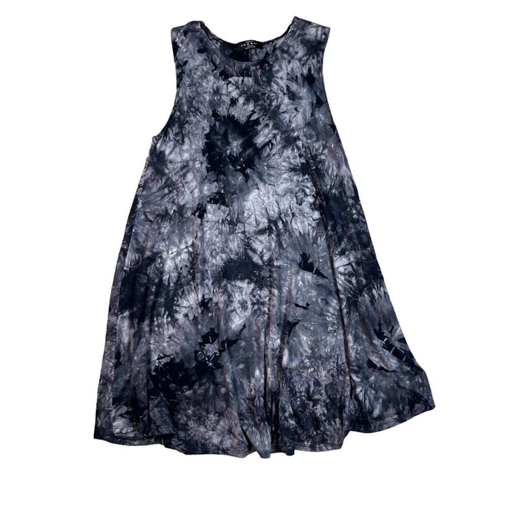 Made By Johnny Small Gray Tie Dye Mini Tank Jersey Dress